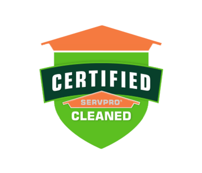 A green Certified: SERVPRO Cleaned badge.